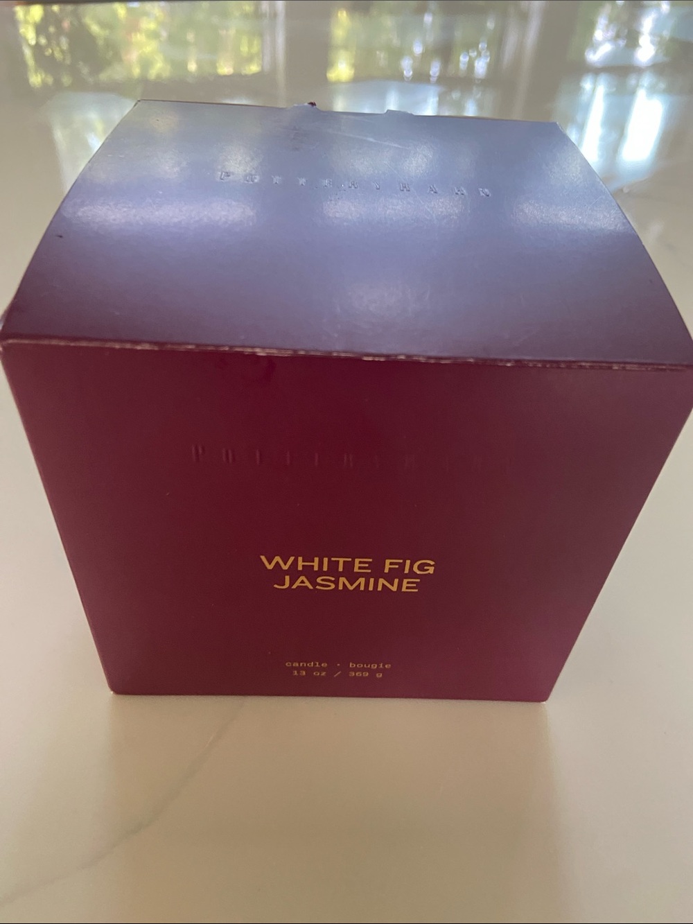 Pottery Barn White Fig Jasmine Candle - Deep Plum